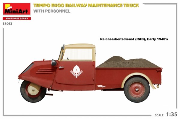 MiniArt 38063 Tempo E400 railway maintenance truck with personnel 1/35