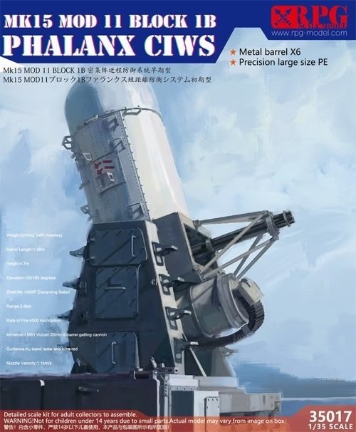 RPG Model 35017 US Navy Phalanx Block IA Close-In Weapon System 1/35