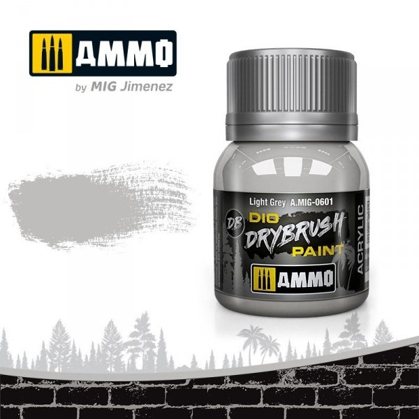 Ammo of Mig 0601 DRYBRUSH Light Grey 40ml