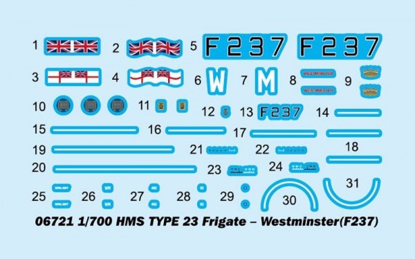 Trumpeter 06721 HMS TYPE 23 Frigate - Westminster (F237) 1/700