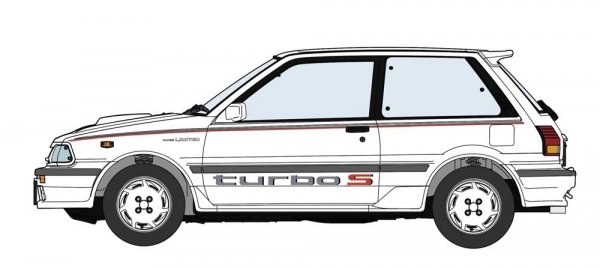 Hasegawa 20508 Toyota Starlet EP71 Turbo S (3-door) Medium-term Super Limited 1/24