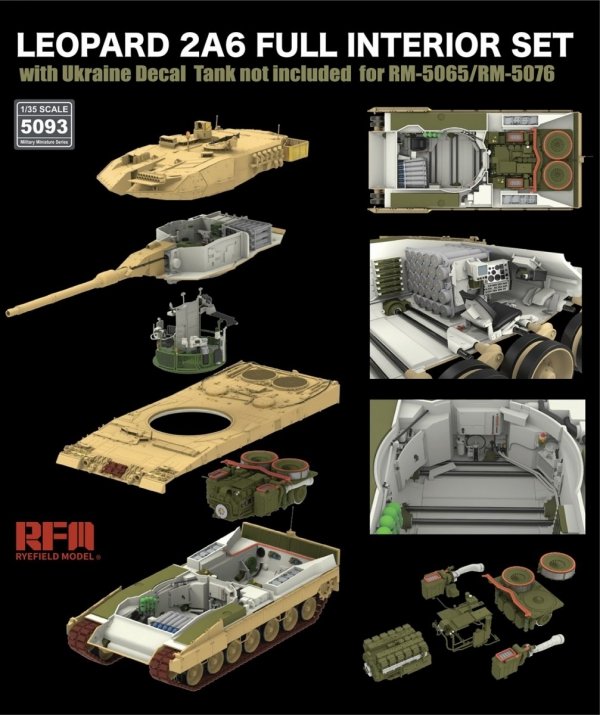 Rye Field Model 5093 LEOPARD 2A6 FULL INTERIOR SET 1/35