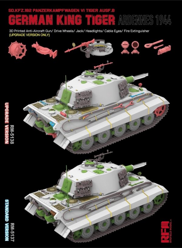 Rye Field Model 5137 German King Tiger Pz.Kpfw. VI Ausf. B Ardennes 1944 Standart Version 1/35