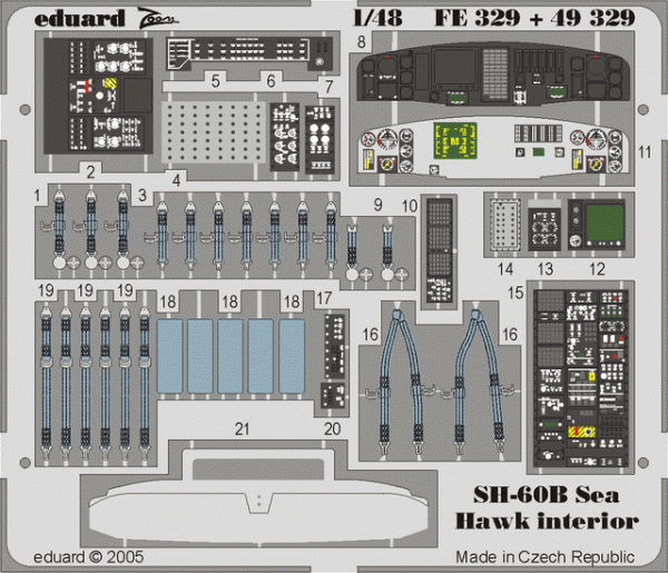 Eduard 49329 SH-60B interior 1/48 Italeri