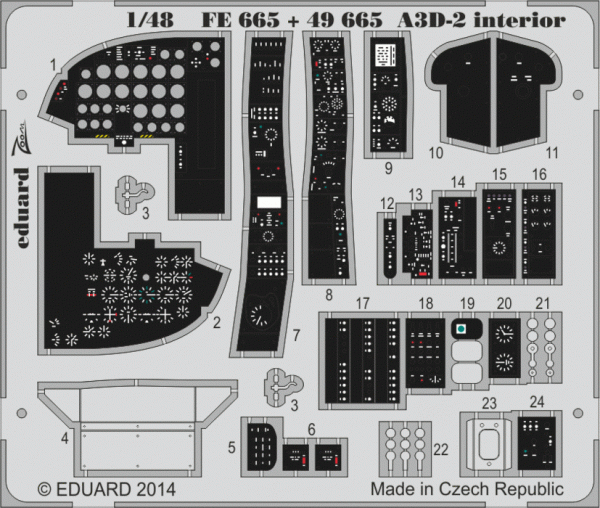 Eduard FE665 A3D-2 interior S. A. TRUMPETER 1/48