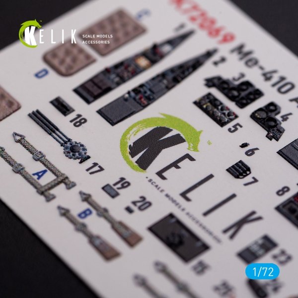 KELIK K72069 Messerschmitt Me410A-1 interior 3D decals for Airfix kit 1/72
