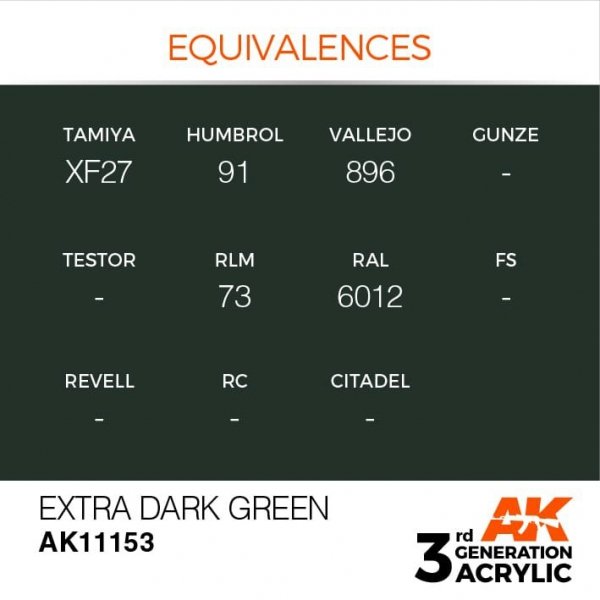 AK Interactive AK11153 EXTRA DARK GREEN – STANDARD 17ml