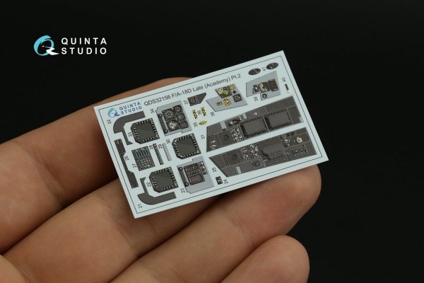 Quinta Studio QDS-32156 F/A-18D late 3D-Printed &amp; coloured Interior on decal paper (Academy) (Small version) 1/32