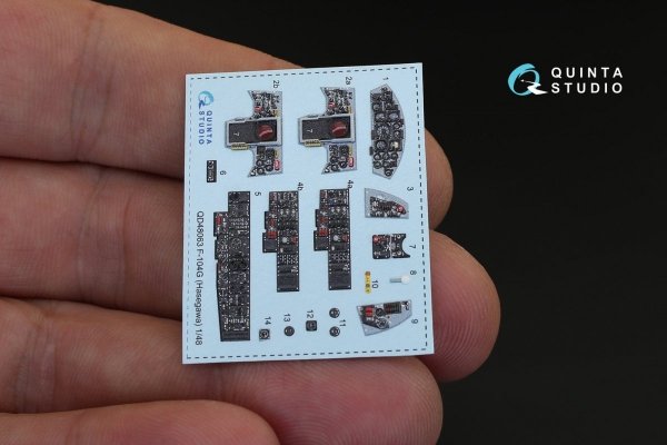 Quinta Studio QD48063 F-104G 3D-Printed &amp; coloured Interior on decal paper (for Hasegawa kit) 1/48