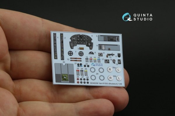 Quinta Studio QD48299 Yak-9T/DD 3D-Printed &amp; coloured Interior on decal paper (Modelsvit) 1/48