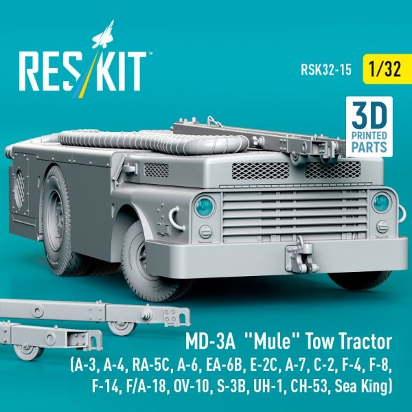 RESKIT RSK32-0015 MD-3A "Mule" Tow Tractor (3D Printed model kit) 1/32