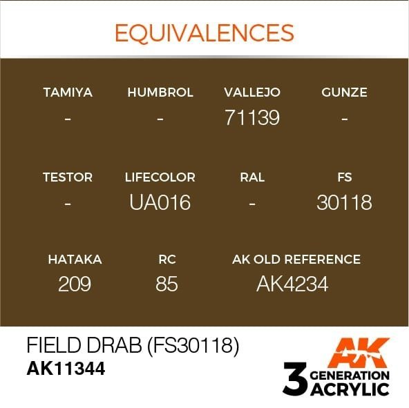 AK Interactive AK11344 Field Drab (FS30118) 17ml