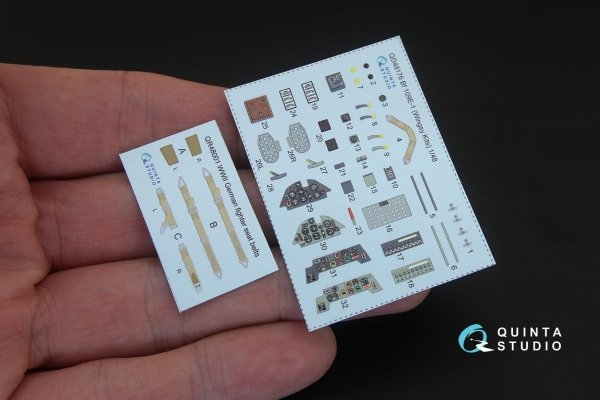 Quinta Studio QD48176 Bf 109E-1 3D-Printed &amp; coloured Interior on decal paper (for Wingsy kits kit) 1/48