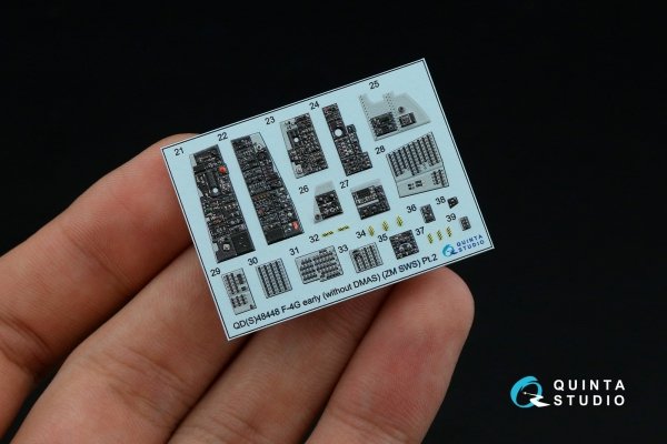 Quinta Studio QDS-48448 F-4G early 3D-Printed &amp; coloured Interior on decal paper (Zoukei Mura SWS) (Small version) 1/48