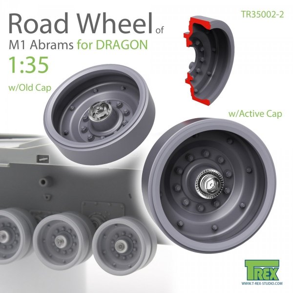 T-Rex Studio TR35002-2 M1 Abrams Road Wheel Set for DRAGON 1/35