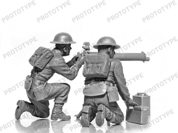 ICM 35646 WWII British Vickers MG Crew (Vickers MG &amp; 2 figures) 1/35