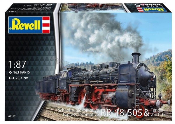 Revell 02167 Schnellzuglokomotive BR 18 505 z Tender 2'3' T38 1/87