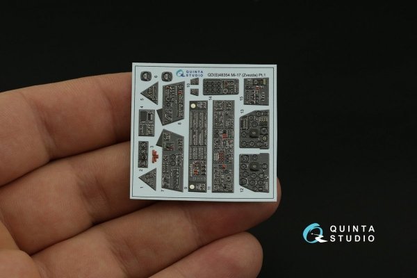 Quinta Studio QDS-48354 Mi-17 (Mi-8MT Export version) 3D-Printed &amp; coloured Interior on decal paper (Zvezda) (Small version) 1/48