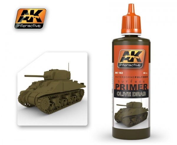 AK Interactive AK182 Olive Drab Primer 60ml