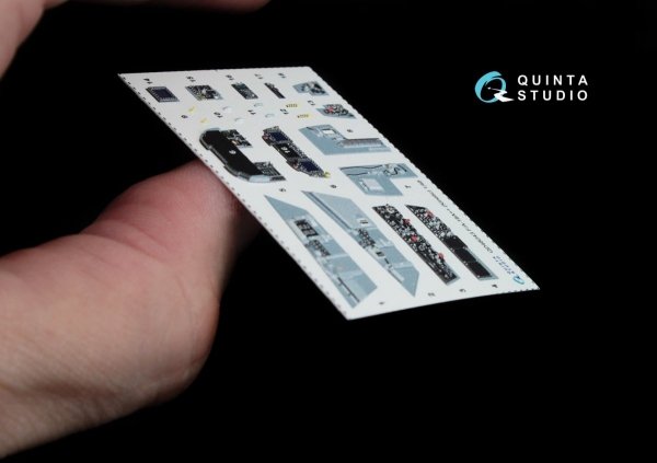 Quinta Studio QD48043 F/A-18 A++ 3D-Printed &amp; coloured Interior on decal paper (for Kinetic) 1/48