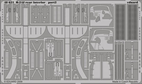 Eduard 48621 B-24J rear interior 1/48 Revell Academy