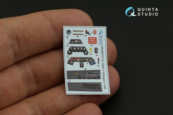 Quinta Studio QD48273 Ta 152H 3D-Printed &amp; coloured Interior on decal paper (Dragon) 1/48