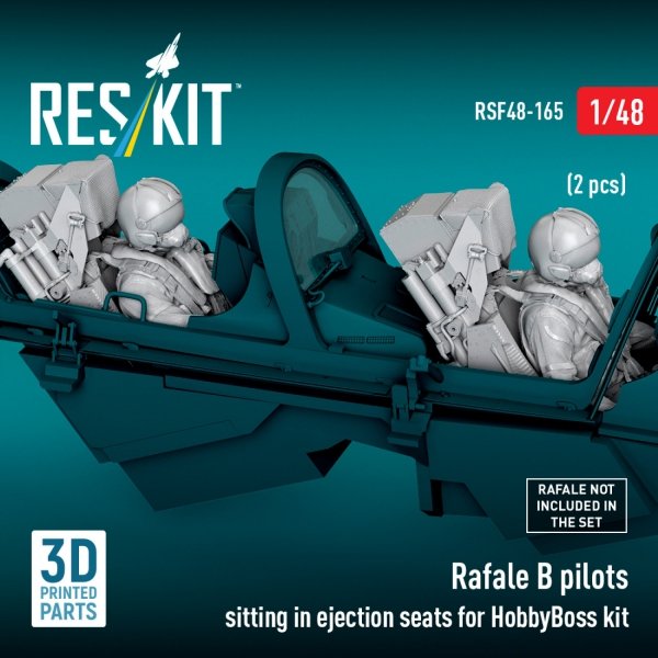 RESKIT RSF48-0165 Rafale B pilots sitting in ejection seats for HobbyBoss kit (2 pcs) (3D Printed) (1/48)