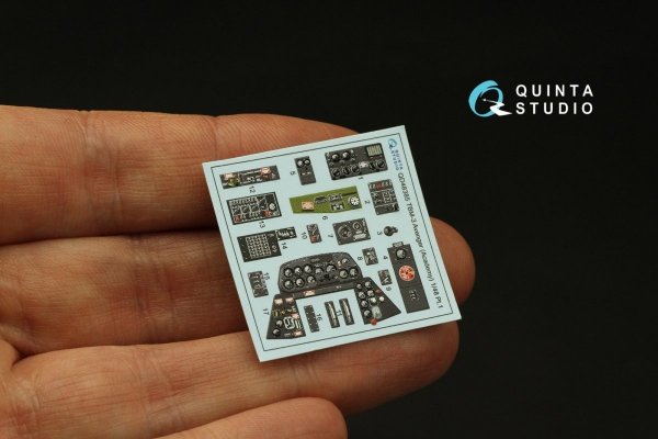 Quinta Studio QD48385 TBM-3 Avenger 3D-Printed &amp; coloured Interior on decal paper (Accurate miniatures/Academy) 1/48