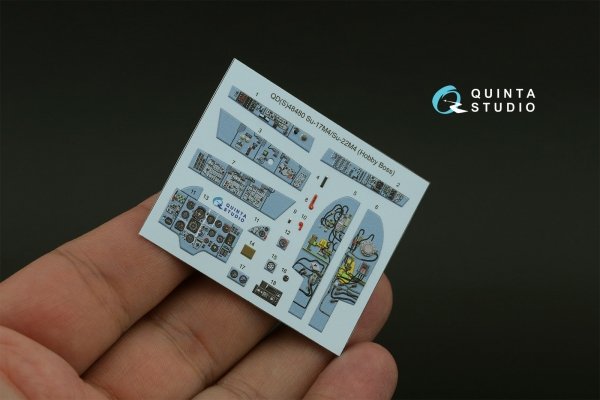 Quinta Studio QD+48480 Su-17M4/Su-22M4 3D-Printed &amp; coloured Interior on decal paper (Hobby Boss) (with 3D-printed resin parts) 1/48