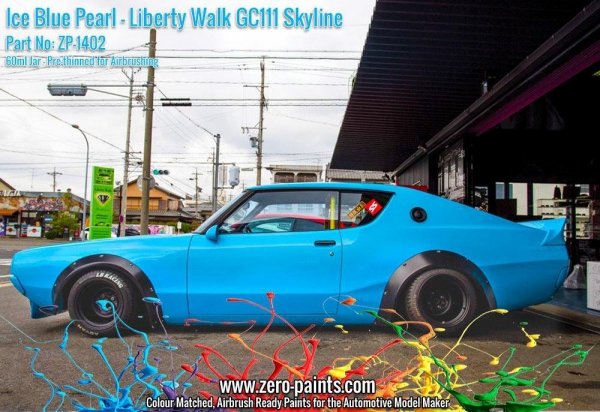 Zero Paints ZP-1402 - Ice Blue Pearl Paint for Liberty Walk GC111 Skyline (Ken Mary) 60ml