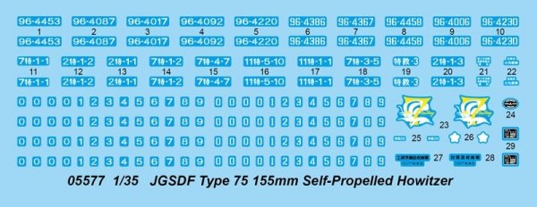 Trumpeter 05577 JGSDF Type 75 155mm Self-Propelled Howitzer 1/35