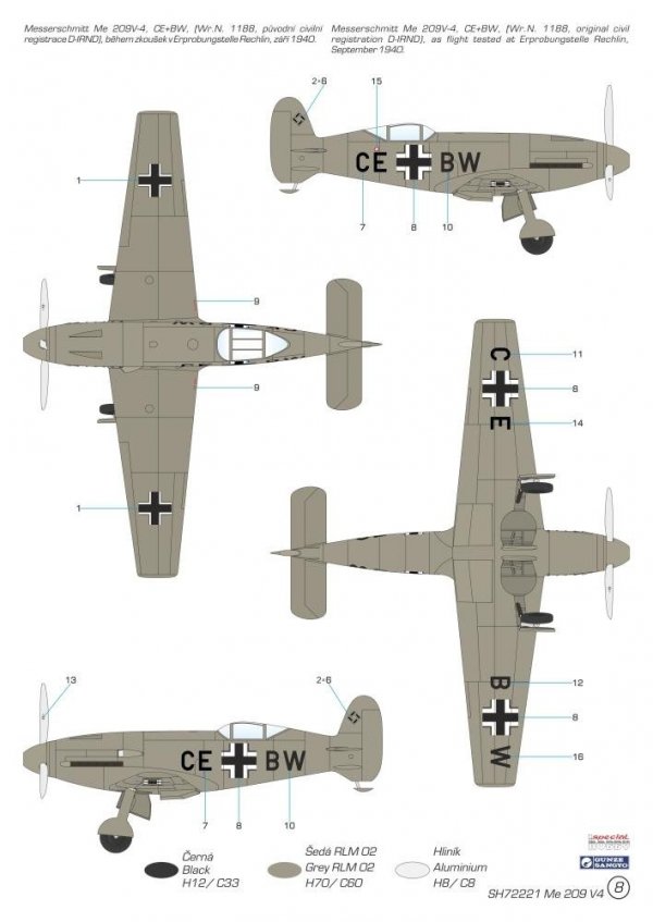 Special Hobby 72221 Messerschmitt Me 209V-4 1/72