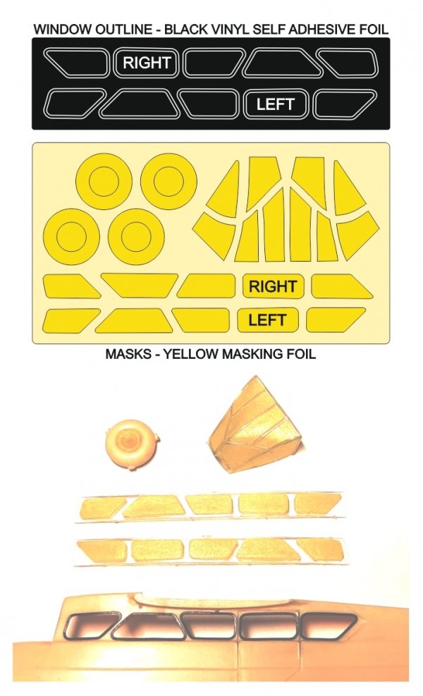 Omask 57060 DH.89 Dragon Rapide Mask (for Heller / AeroFile / Tasman Models) yellow masking tape 1/72