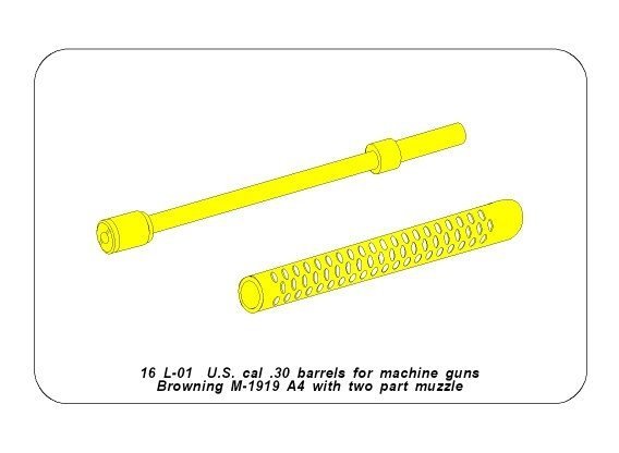 Aber 16L-01 Browing M-1919 A4 dwuczęściowy / Browning M-1919 A4 - two part 1/16