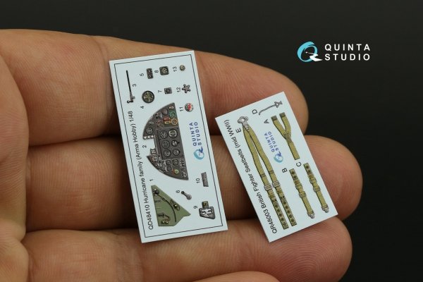 Quinta Studio QD48410 Hurricane family 3D-Printed &amp; coloured Interior on decal paper (Arma Hobby) 1/48