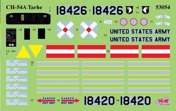 ICM 53054 Sikorsky CH-54A Tarhe US heavy helicopter 1/35