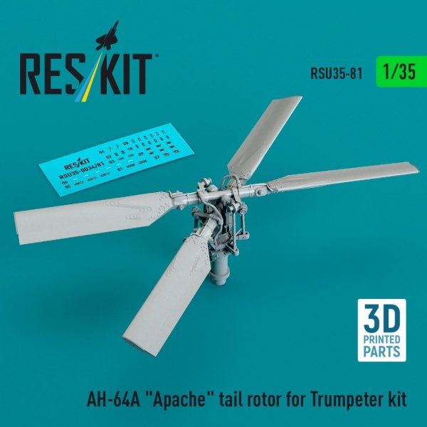 RESKIT RSU35-0081 AH-64A "Apache" tail rotor for Trumpeter kit (3D Printed) (1/35)