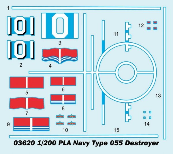 Trumpeter 03620 Chinese Navy Type 055 guided missile destroyer 1/200