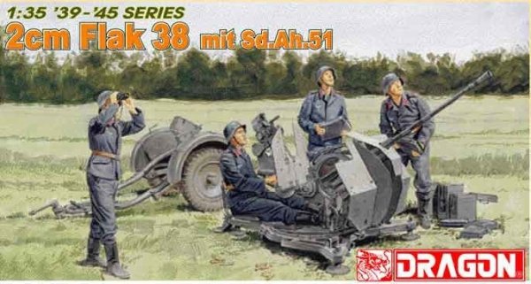 Dragon 6288 cm Flak 38 w/Sd.Ah.51 Trailer (1:35)