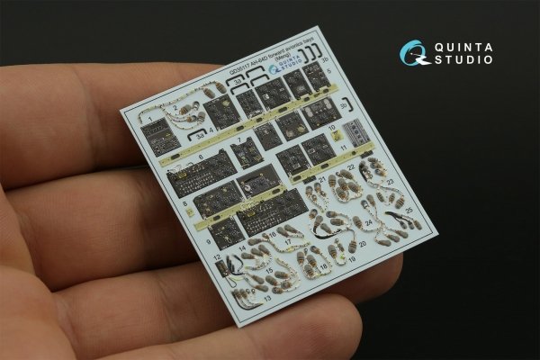 Quinta Studio QD35117 AH-64D Extended forward avionics bays 3D-Printed &amp; coloured Interior on decal paper (Meng) 1/35