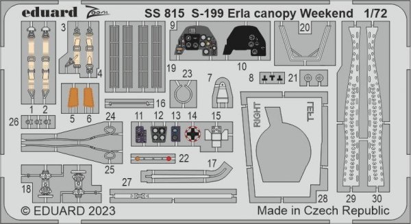 Eduard SS815 S-199 Erla canopy Weekend Eduard 1/72