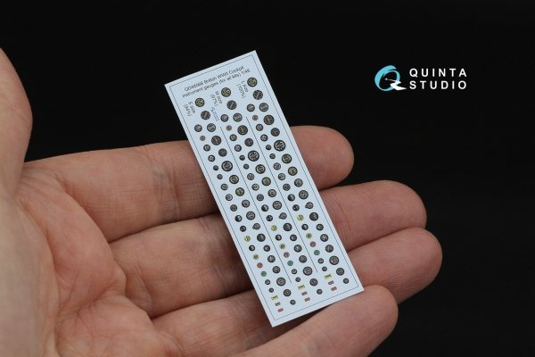 Quinta Studio QD48566 British WWII Cockpit instrument gauges 3D-Printed &amp; coloured Interior on decal paper (All Kits) 1/48