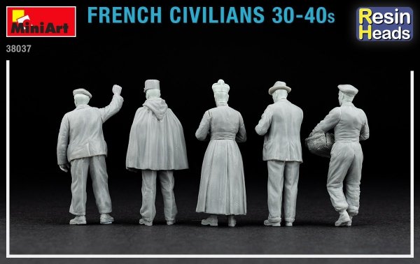 Miniart 38037 French Civilians 30-40s. (resin heads) 1/35