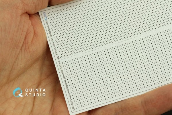 Quinta Studio QRV-030 Double riveting rows (rivet size 0.25 mm, gap 1.0 mm, suits 1/24 scale), Black color, total length 5,8 m/19 ft