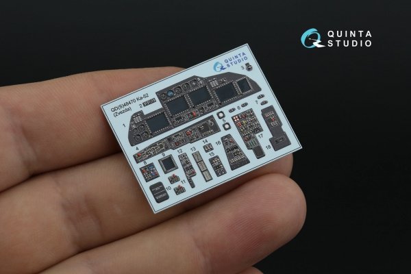 Quinta Studio QD48470 Ka-52 3D-Printed coloured Interior on decal paper (Zvezda) 1/48