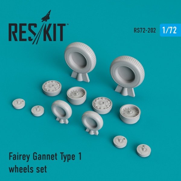 RESKIT RS72-0202 FAIREY GANNET TYPE 1 WHEELS SET 1/72