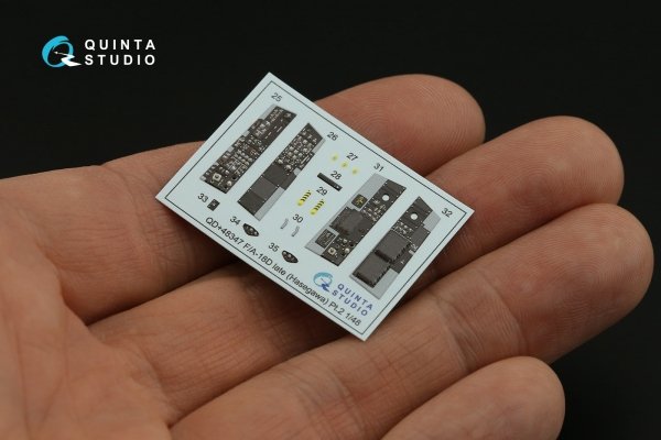 Quinta Studio QD+48347 FA-18D late 3D-Printed coloured Interior on decal paper (Hasegawa) (with 3D-printed resin parts) 1/48