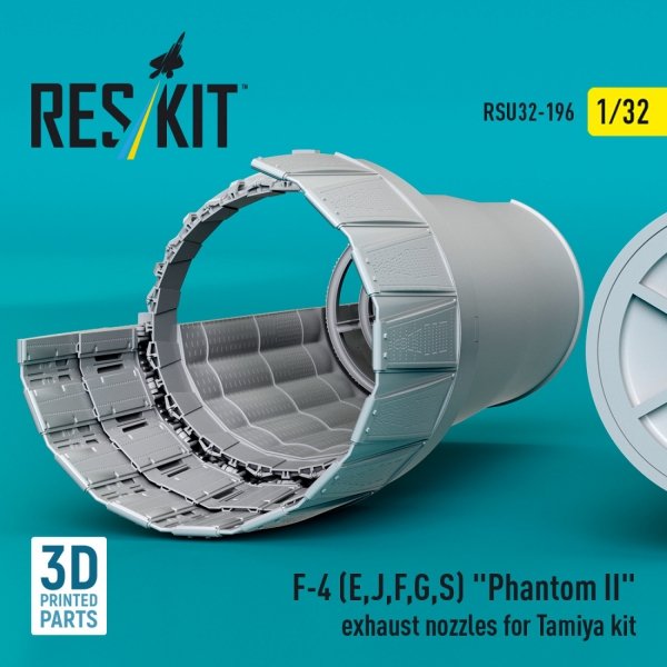 RESKIT RSU32-0196 F-4 (E, J, F, G, S) &quot;Phantom II&quot; exhaust nozzles for Tamiya kit (3D Printed) 1/32