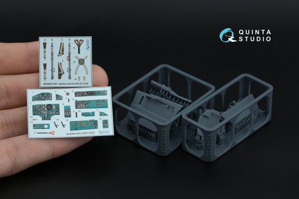 Quinta Studio QD+48560 MiG-25PD 3D-Printed &amp; coloured Interior on decal paper (ICM) (with 3D-printed resin parts) 1/48