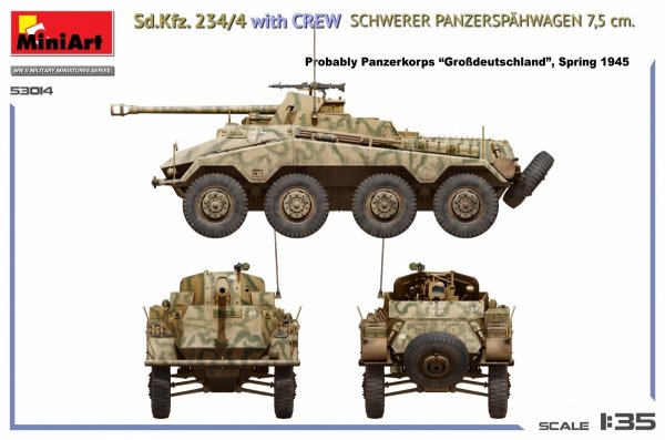 MiniArt 53014 Sd.Kfz. 234/4 w/CREW Schwerer Panzerspähwagen 7,5 cm 1/35
